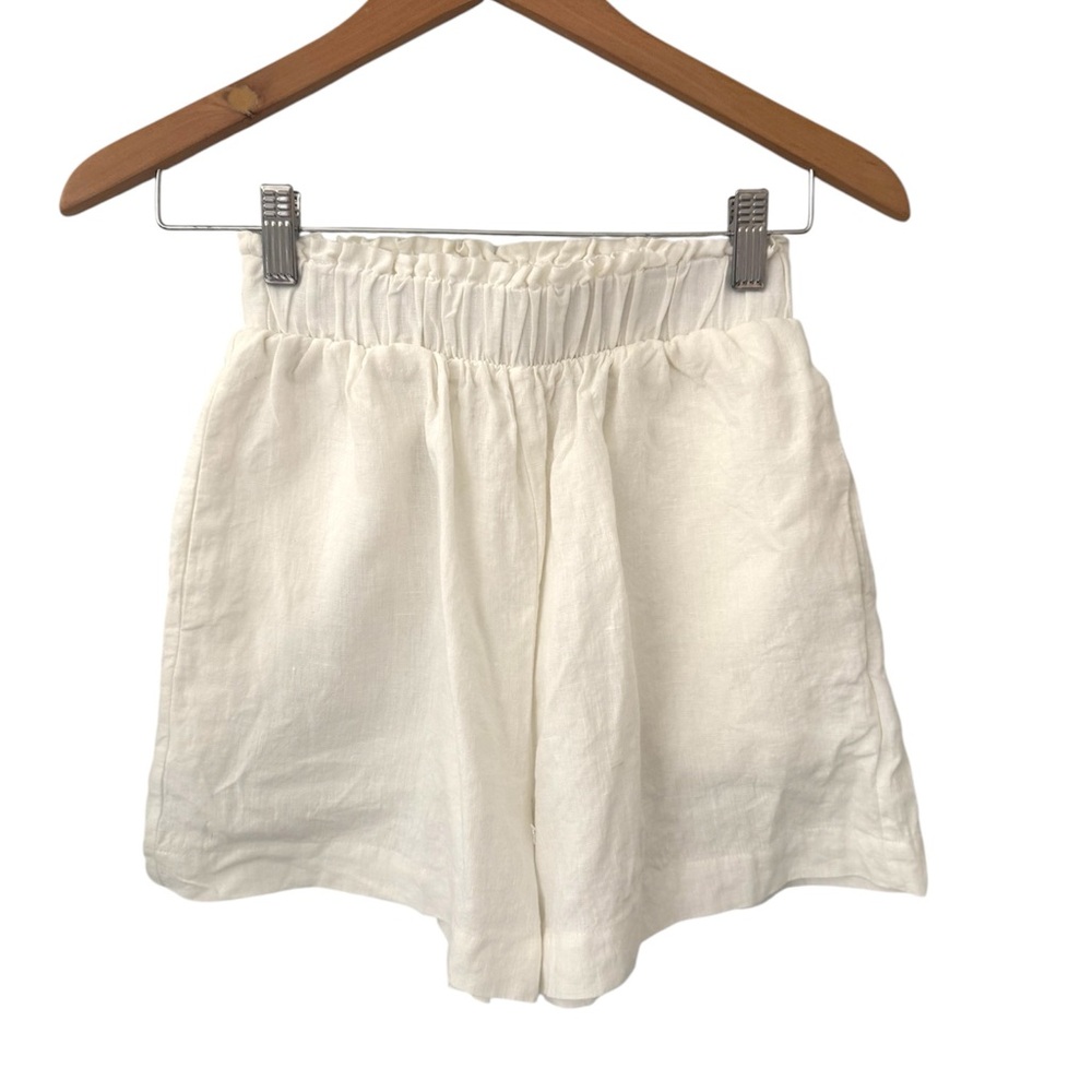 Solai Women's White Linen Shorts size xs